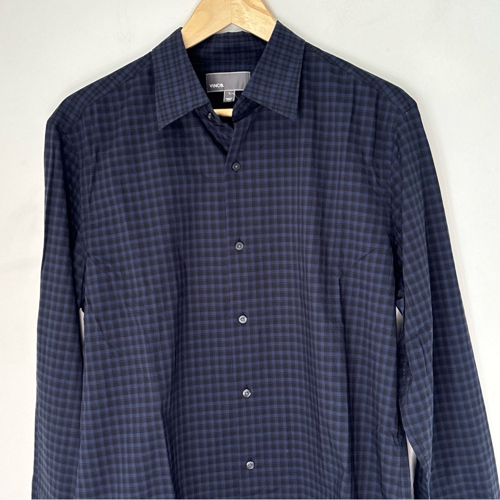 Vince Men's Classic Checked Plaid Button Down Dress Shirt Size Large *M42